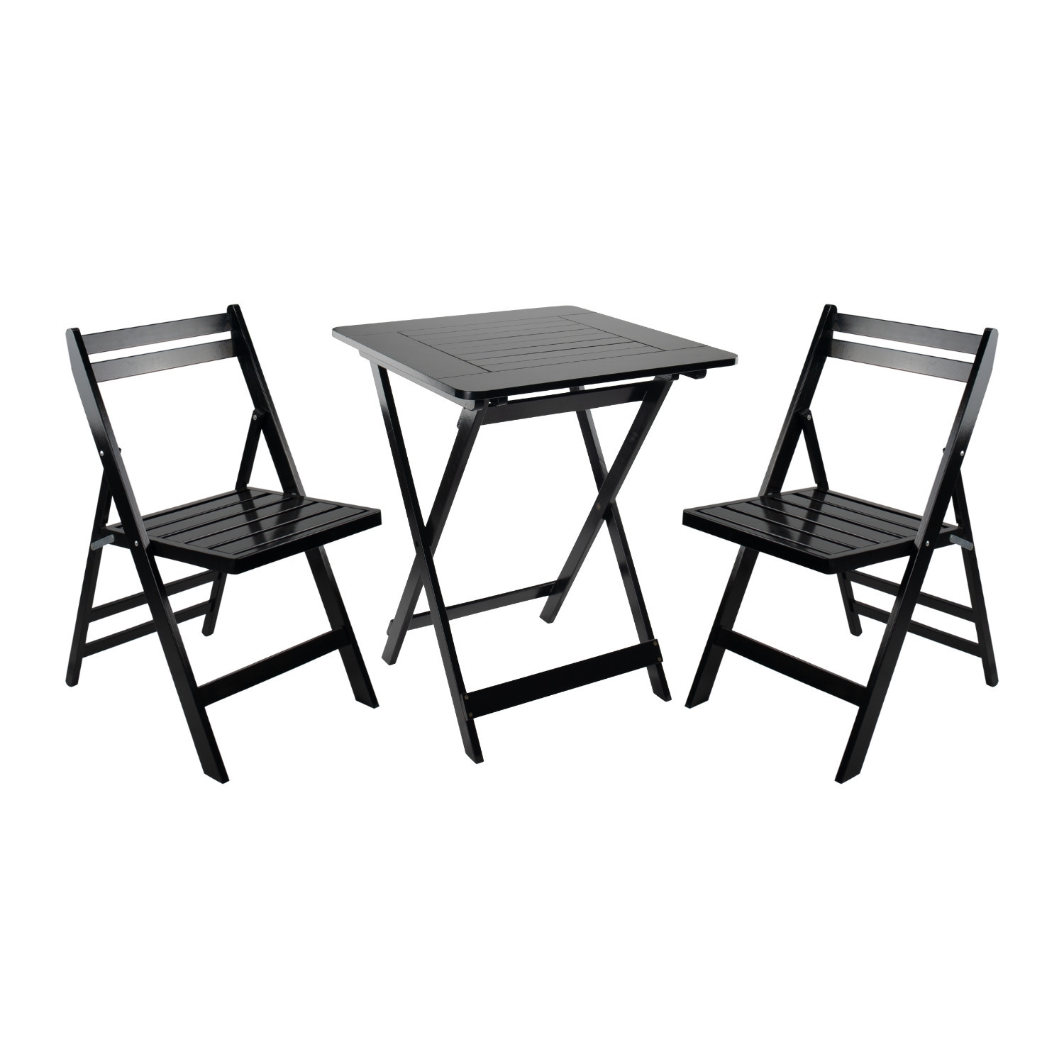 Conjunto de Terraza Plegable Mesa Cuadrada y 2 Sillas Biano Madera de Bambú 7house Conjuntos para Terrazas 1